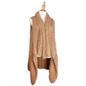 Cardigans & Vests - Knitted Cardigan - Brown